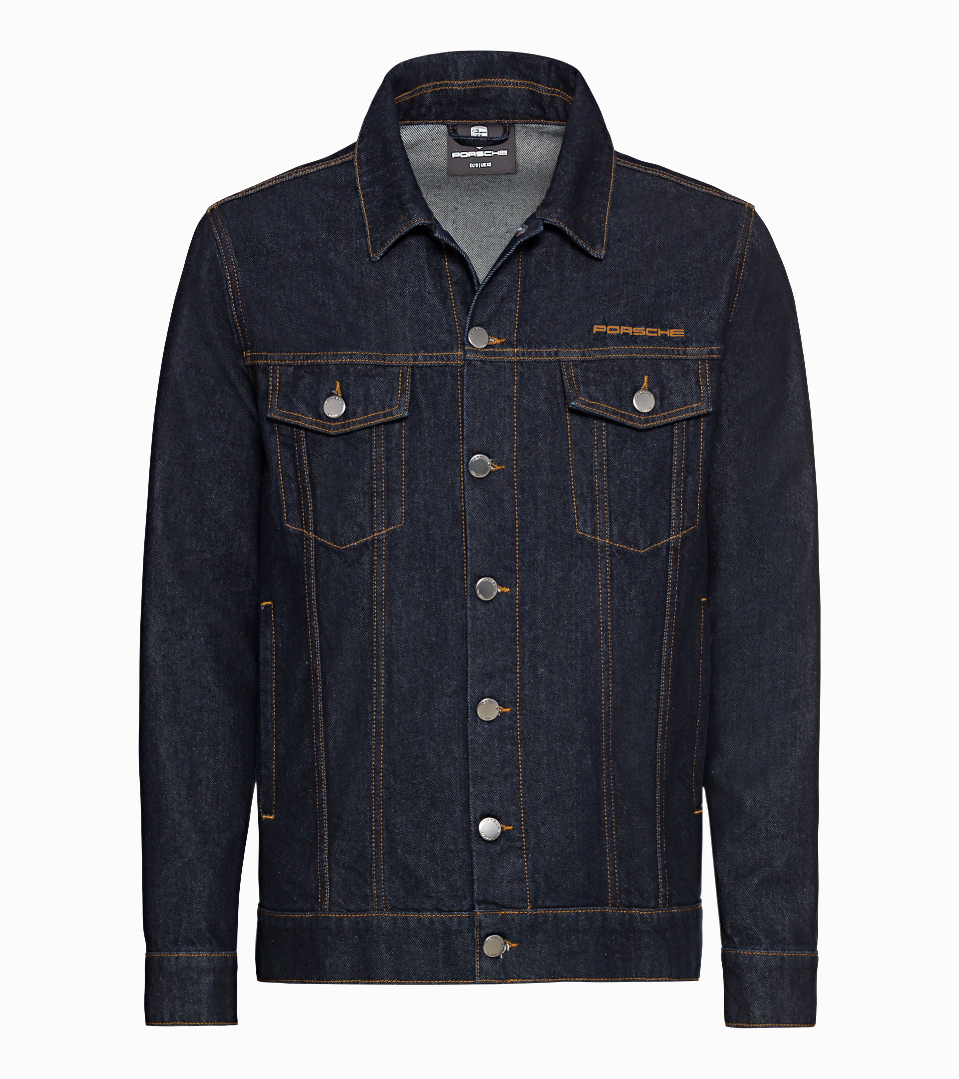 Luxury jacket for men - Balenciaga blue denim jacket with black embroidery  on back